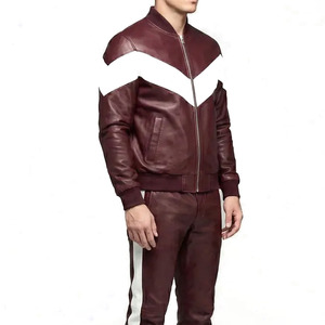 Conjunto de Chándal de Cuero para Hombre con Capucha, Elegante y Casual, Ropa Personalizada Sólida, Transpirable, Ecológica, de Peso Pesado 300g, con Cordón Ajustable para Invierno - Product Image 2