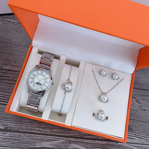 New Women'S <strong>Watch</strong> Five-Piece <strong>Set</strong> Diamond-Encrusted Fashion Trend Quartz <strong>Watch</strong> Steel Belt <strong>Watch</strong> <strong>Set</strong> - Product Image 2