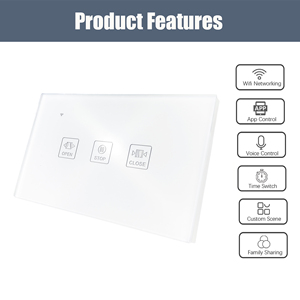 Tuya Smart Life WiFi interrupteur de rideau interrupteur tactile en verre pour stores motorisés électriques volet roulant avec Alexa Google Home - Product Image 4