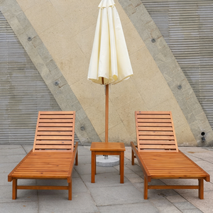 Chaises longues d'extérieur en bois massif - Design moderne, résistantes à l'eau et aux UV pour villas, cours, hôtels et jardins - Product Image 3