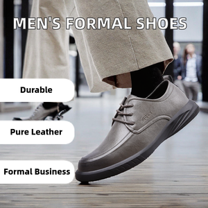 Chaussures habillées formelles à lacets pour hommes en cuir PU, prix d'usine, livraison directe, printemps été automne - Product Image 2