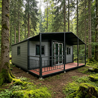 Produit le plus vendu en exportation directe d'usine : Appartement conteneur pliant à double aile en acier léger, entièrement équipé et écologique, avec terrasse
