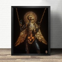 Figur malaikat lukisan kanvas Gothic gelap poster gambar pribadi gaya dinding seni dekorasi untuk ruang tamu seni dekorasi desain