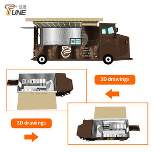 Carrito de Café Móvil Citroën Retro Moderno, Remolque de Comida de Alta Eficiencia para Eventos al Aire Libre, Servicio de Catering y Negocios de Bares - Product Image 2