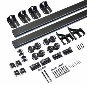 Kit de quincaillerie robuste WEKIS en laiton pour porte de grange coulissante, accessoires durables en acier et alliage de zinc pour porte de grange extérieure, avec vis - Product Image 4