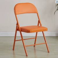 Lot de chaises pliantes en acier noir avec coussin rembourré, portables pour l'école et l'intérieur/extérieur
