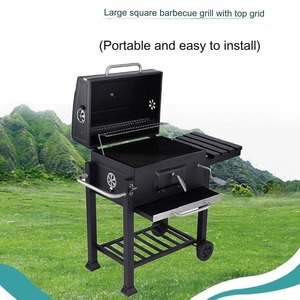 Ur-Health 24 pollici cortile esterno <span class=keywords><strong>americano</strong></span> Trolley Barbecue griglia affumicata acciaio di alta qualità e metallo quadrato pieghevole caratteristica - Product Image 5