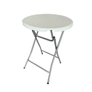 Açık parti kiralama fabrika doğrudan Hdpe plastik katlanır yuvarlak demir kokteyl masaları partiler olaylar kiralama - Product Image 1