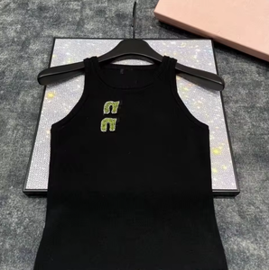 <span class=keywords><strong>Camiseta</strong></span> sin mangas con cuello redondo y bordado 3D de algodón/spandex transpirable de secado rápido y ecológico para <span class=keywords><strong>mujer</strong></span>, de boutique de ropa. - Product Image 5