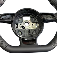 Volant en cuir à fond plat pour Audi A1 A3 A4 A5 A6 A7 A8 B7 B8 B9 B8.5 C6 C7 C8 S3 S4 S5 Q5 Q7 RS5 RS3 R8 TT TTRS