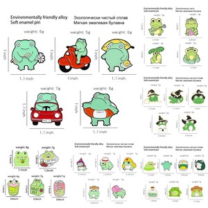 Al por mayor: Pin de solapa de metal con diseño de animales (ranas), de esmalte duro, con purpurina, estilo dibujos animados y anime, decorativo para sombreros, ropa y bolsos - Product Image 5