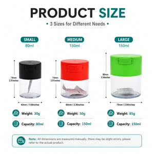 Contenitore Ermetico Sottovuoto da 80ml per Tabacco, Impermeabile, con Chiusura a Pressione e Logo Personalizzato per Erbe e Tabacco - Product Image 4