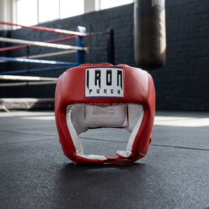 Casque de boxe ouvert USA en cuir artificiel véritable avec rembourrage épais à 4 couches et fermeture auto-agrippante double pour la sécurité sportive - Product Image 3