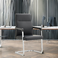 Chaises de bureau pivotantes pour visiteurs, personnel et réunions, de style exécutif, modernes, ergonomiques, confortables, en cuir véritable, avec cadre en aluminium, directement de l'usine