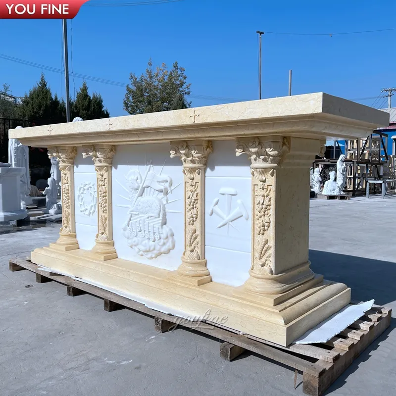 Decorative Hand Carved Granite Church Pulpit Marble Altar