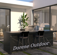 Cuisine Modulaire Autonome Durable pour Espaces Extérieurs – Ensemble d'Armoires Anti-Intempéries pour Aménagement de Villa, Patio et Cour