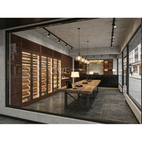 Humidor à cigares sur mesure à double porte, en bois de cèdre espagnol, avec éclairage LED