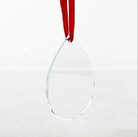 Pendentif en cristal transparent en forme de goutte, peut être utilisé pour la décoration de l'arbre de Noël ou pour l'impression et la gravure DIY