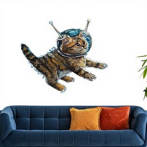 Cuadro Impreso en Lienzo: Decoración de Pared de Gato Astronauta para Cuarto de Bebé, 1 Pieza: Enmarcado tipo Galería - Product Image 1