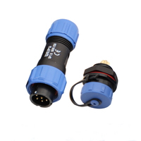 Connecteur Circulaire IP68 SP21, Prise Étanche en Plastique, Adaptateur à Contact Cuivre Mâle et Femelle à 3, 4, 5, 7, 9 Broches Filetées