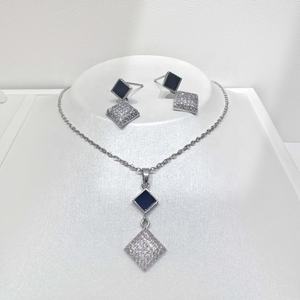 Precio de fábrica, juego de aretes y collar de plata de ley 925, diseño elegante, chapado en oro simple, conjunto de joyería geométrica para mujer 2026 - Product Image 2