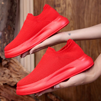 Sepatu Lari Wanita D1N 2026, Kasual Modis, Sol Lembut Elastis, Model Rendah Berbahan Mesh, Stylish, Sol Tebal, Sepatu Olahraga Lari