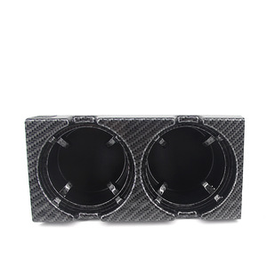 Juego de cajas de almacenamiento para portavasos de coche Bmw, apariencia de fibra de carbono, pila central multifuncional, material ABS - Product Image 2