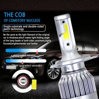 BaoBao C6 3800lm H4 H1 H3 H7 H11 H8 9005 9006 H27 9012 880 Luces LED para Faros Delanteros de Coche, Chip COB de 12v 6000K, Luz Alta y Baja