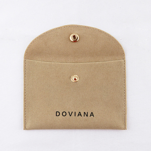 <b>Envelope</b> Jewelry Pouch Bag Suede Jewelry Packaging Bags <b>Gift</b> Bag Velvet for Jewelry Microfiber Pouch with Insert Pad Flap Logo - Product Image 3