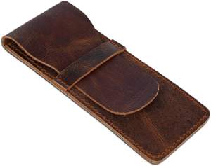 ブラウン<span class=keywords><strong>3</strong></span>ペン手作り本革ペンケース環境にやさしいファウンテンプロテクターペンホルダー本革ペンポーチ - Product Image 6