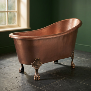 อ่างอาบน้ำทองแดงแบบตั้งพื้นทรงวงรี ขาตั้งเหล็ก สำหรับบ้านและโรงแรม - Product Image 2