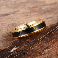 Bague intelligente en carbure de tungstène à changement de couleur et détection de température corporelle, pour homme, alliance de mariage