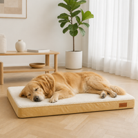 Tapis de lit réversible pour chien, chaud en sherpa et frais en Oxford, orthopédique, rembourrage en mousse écologique, housse amovible, toutes saisons, OEM