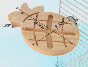 แท่นนั่งพักผ่อนรูปนกวาฬทำจากไม้ ผิวสัมผัสธรรมชาติ สำหรับกรงและที่อยู่อาศัย - Product Image 1