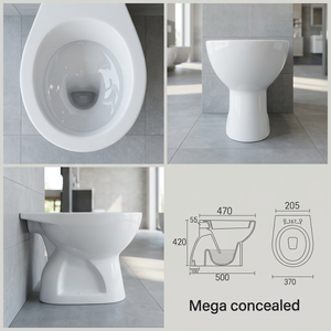 WC en céramique décorative blanche, à fixation au sol, avec siphon en S, de style européen, pour salle de bain - Product Image 3