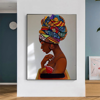 Soyut resim tuval boyama afrika kadın portre posterler baskılar duvar sanat resmi oturma odası ev dekor için