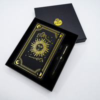 Coffret Cadeau Carnet de Notes A5 Transfrontalier avec Livre de Cartes de Tarot, Bloc-Notes Ligné Personnalisable avec Logo, Bande Élastique Fe-140 Unisexe