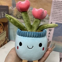 Peluche Série Plantes Succulentes 15cm 3D Rembourrée en Coton Compagnon de Bureau Anti-Stress Doux et Mignon Cadeau Saint-Valentin Unisexe