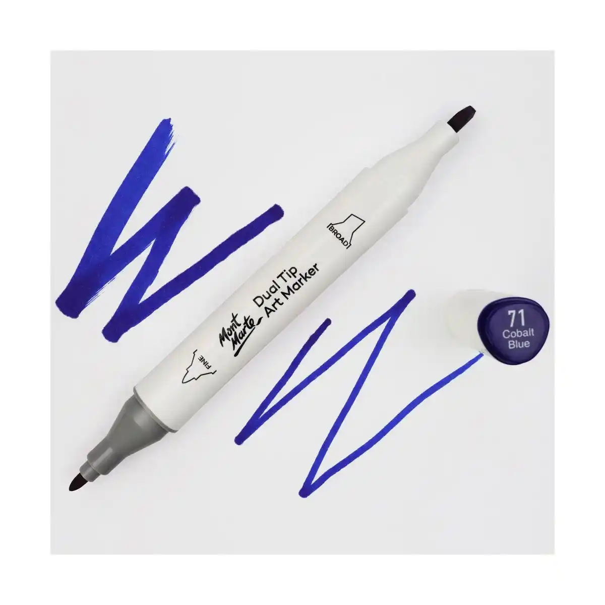 Mont Marte Dual Tip Art Marker - Cobalt Blue 71 color Alcohol Artist Markers pen