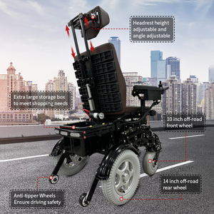 KSM-651 High Speed All Terrain Electric Wheelchair Aluminium Alloy Frame Heavy Duty Motorized Automatic Reclining Foldable - Product Image 5