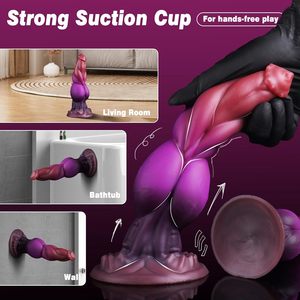 厚いドラゴンノットディルドビッグファンタジーモンスターエイリアンディルドアナルセックスおもちゃ吸引カップ付きシリコーン動物アナルプラグ女性用男性用 - Product Image 3