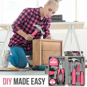 Ensemble d'outils de bricolage pour femmes, 42 pièces, à commande manuelle, OEM, avec étui souple - Outils en acier au carbone pour la maison et le bureau - Product Image 5