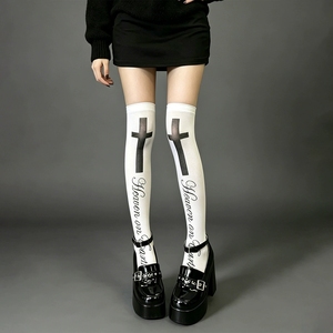 Collants imprimés fleuris d'été en soie anti-accroc pour femmes, bas cuissardes en dentelle de soie respirants pour femmes - Product Image 3
