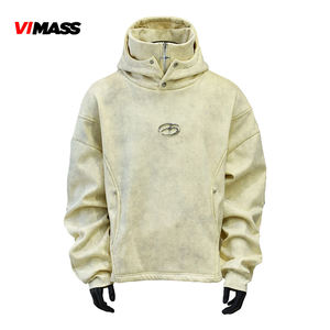 Nuova Felpa Oversize in Cotone Pesante con Collo Alto e Zip a Stella, Stile Streetwear Casual Trendy per Uomo, Personalizzabile - Product Image 1