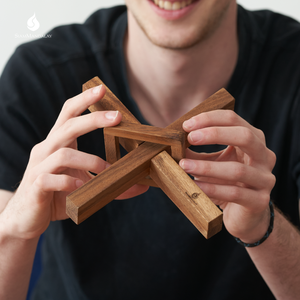 Mysterious X : Puzzle en bois à débrousser en forme de croix, jeu de logique éducatif et casse-tête stimulant - Product Image 4