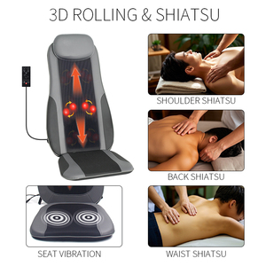 Coussin <span class=keywords><strong>chauffant</strong></span> électrique de chaise de massage à vibrations et à roulettes coussin de massage à pétrir 3D à lumière rouge chaise de <span class=keywords><strong>bureau</strong></span> à domicile siège auto - Product Image 2