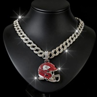Pendentif Casque de Football des Kansas City Chiefs, Cadeau Souvenir, Collier Pendentif Hip Hop en Alliage de Zinc, Haute Qualité, Prêt à Porter