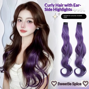 Peluca de Pelo Rizado de Colores con Clip para Orejas, Resistente al Calor, Accesorio de Moda para Mujer, Estilo Dulce y Moderno - Product Image 4