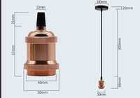 Douille Suspendue Industrielle Vintage E27 en Métal pour Plafond, Câble 1M, pour Lampe Pendentif Edison, Idéale pour Maison, Café, Bar, Hôtel