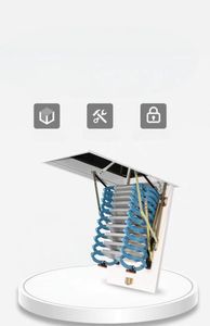 <span class=keywords><strong>Escalera</strong></span> retráctil plegable <span class=keywords><strong>de</strong></span> aleación <span class=keywords><strong>de</strong></span> aluminio para cabina, loft, sótano y ático - Product Image 6